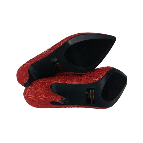 Delicacy red rhinestone heels size 8 - Picture 5 of 6